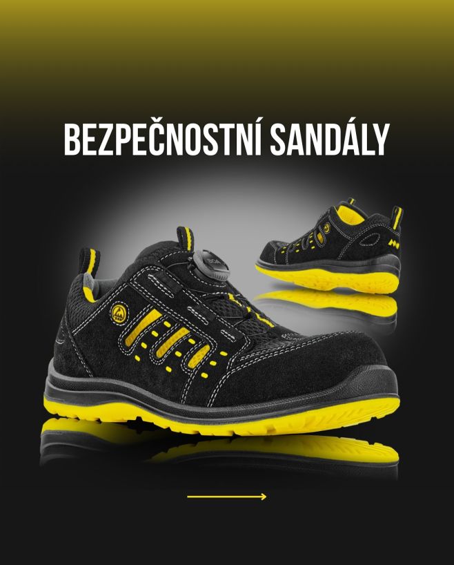 Bezpečnost bez kompromisů. 6 modelů bezpečnostních sandálů, které spojují vysokou ochranu, pohodlí a moderní technologie....